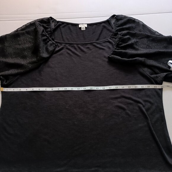 J Crew Plus Size Black Sheer Sleeves Whimsygoth Top Women’s Size 3X - Picture 10 of 16